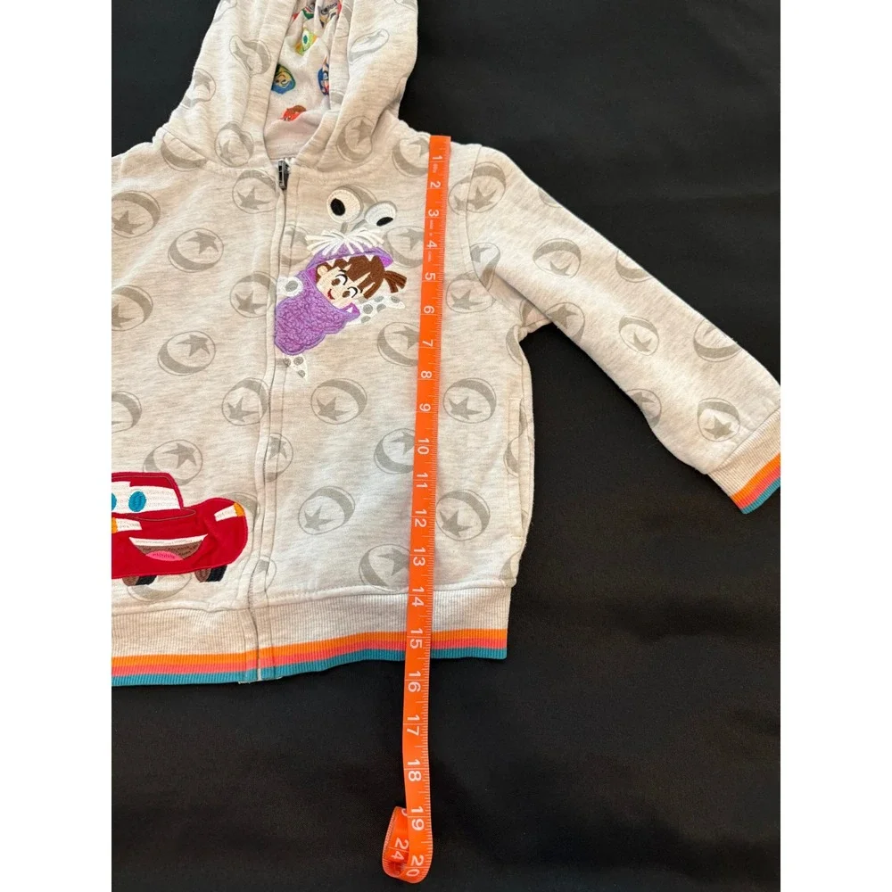 Disney 100 Boys Grey Lightning McQueen Boo Dory Zip Up Hoodie Size 5
